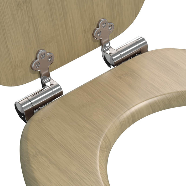 WC-istuin 2 pcs Vaalean bambun väri 44 x 38 cm Tekninen puu