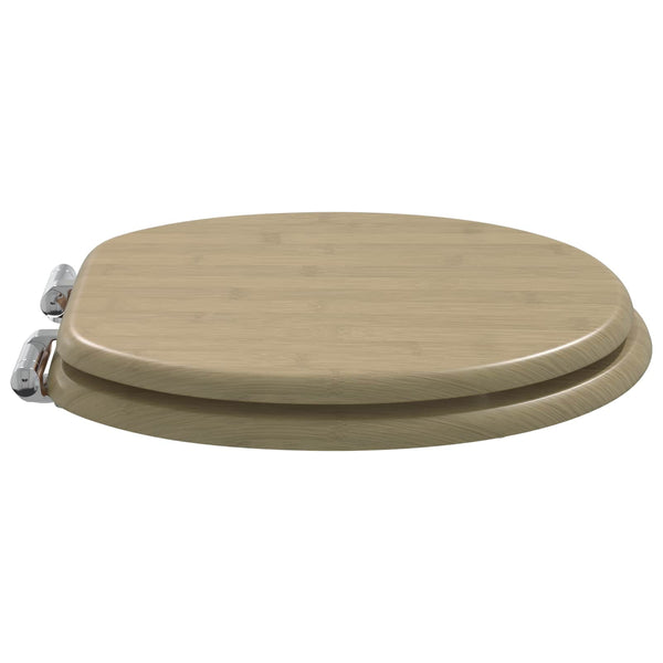 WC-istuin 2 pcs Vaalean bambun väri 44 x 38 cm Tekninen puu