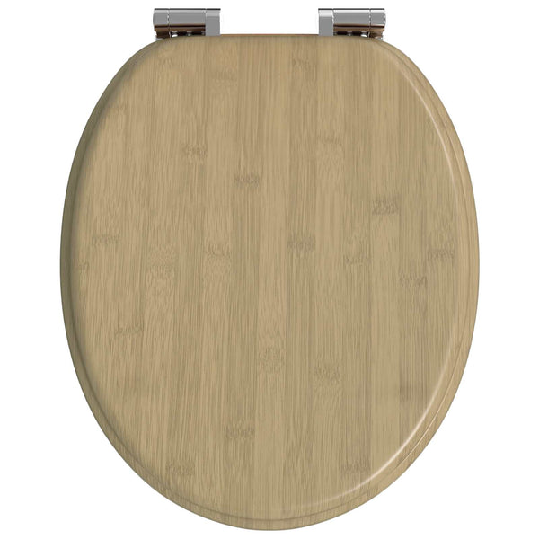 WC-istuin 2 pcs Vaalean bambun väri 44 x 38 cm Tekninen puu