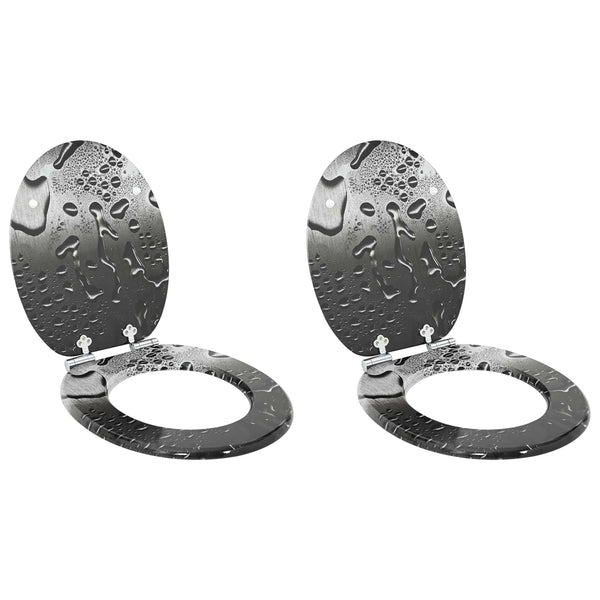 WC-istuin 2 pcs Harmaa 44 x 38 cm Tekninen puu