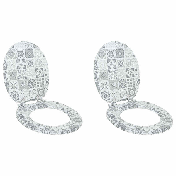 WC-istuin 2 pcs Sininen ja valkoinen posliini 44 x 38 cm