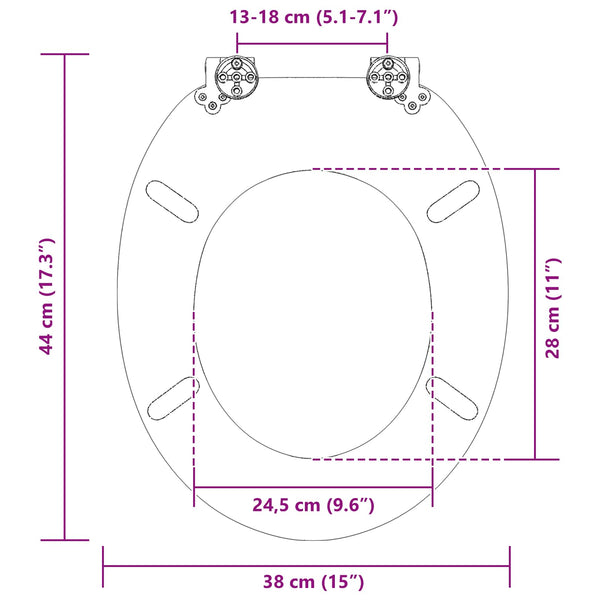 WC-istuin 2 pcs Harmaa 44 x 38 cm Tekninen puu