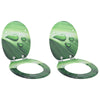 WC-istuin 2 pcs Vihreä pisara 44 x 38 cm Tekninen puu