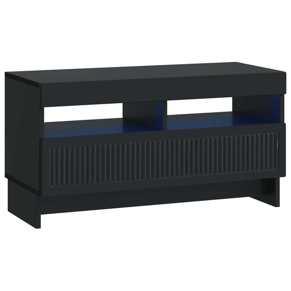 5 osan LED TV-kaappi Musta Tekninen puu