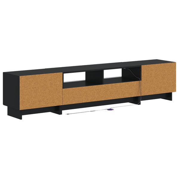 5 osan LED TV-kaappi Musta Tekninen puu