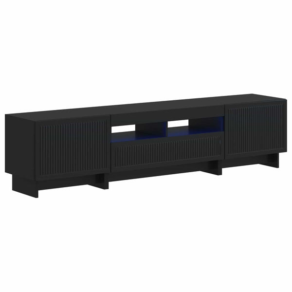 5 osan LED TV-kaappi Musta Tekninen puu