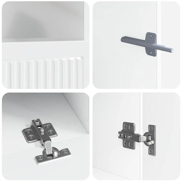 5 osan LED TV-kaappi Korkeakiiltoinen valkoinen Tekninen puu