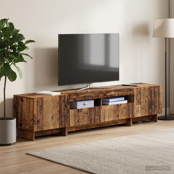 5 osan LED TV-kaappi Vanha puu Tekninen puu