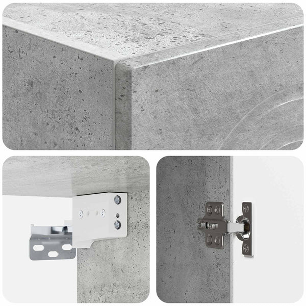 Kaappisarja 2 kpl Betoninharmaa Tekninen puu