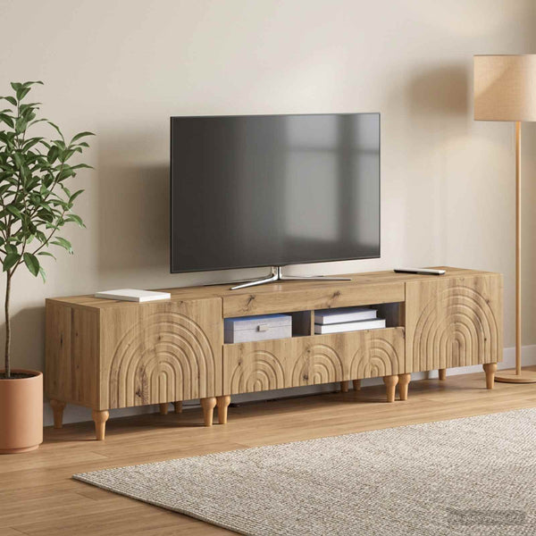 3-osainen LED-TV-kaappi Artisaanitammi Tekninen puu