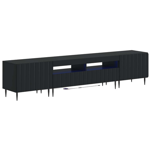 5 osan LED TV-kaappi Musta Tekninen puu