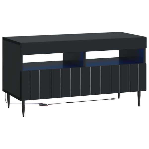 5 osan LED TV-kaappi Musta Tekninen puu