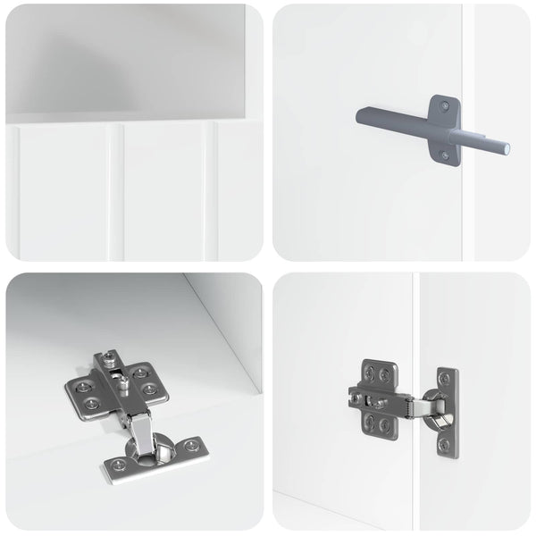 5 osan LED TV-kaappi Korkeakiiltoinen valkoinen Tekninen puu