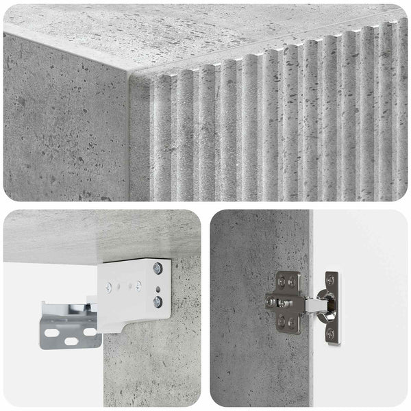 Kaappisarja 2 kpl Betoninharmaa Tekninen puu