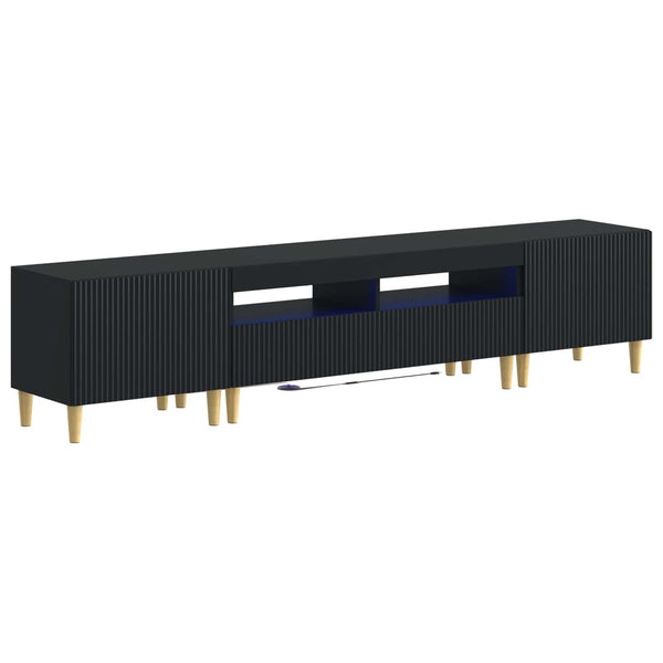 5 osan LED TV-kaappi ARNHEM Musta Tekninen puu