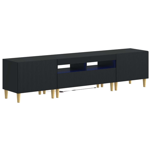 5 osan LED TV-kaappi Musta Tekninen puu