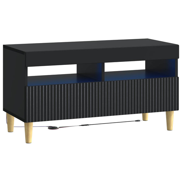 5 osan LED TV-kaappi Musta Tekninen puu