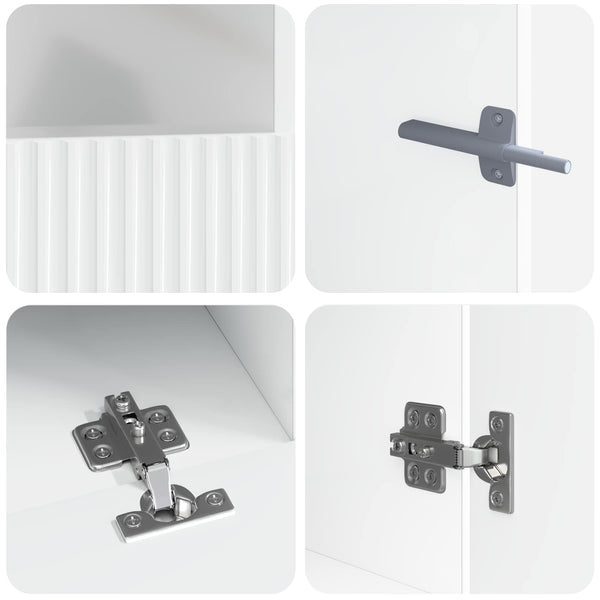 5 osan LED TV-kaappi Korkeakiiltoinen valkoinen Tekninen puu