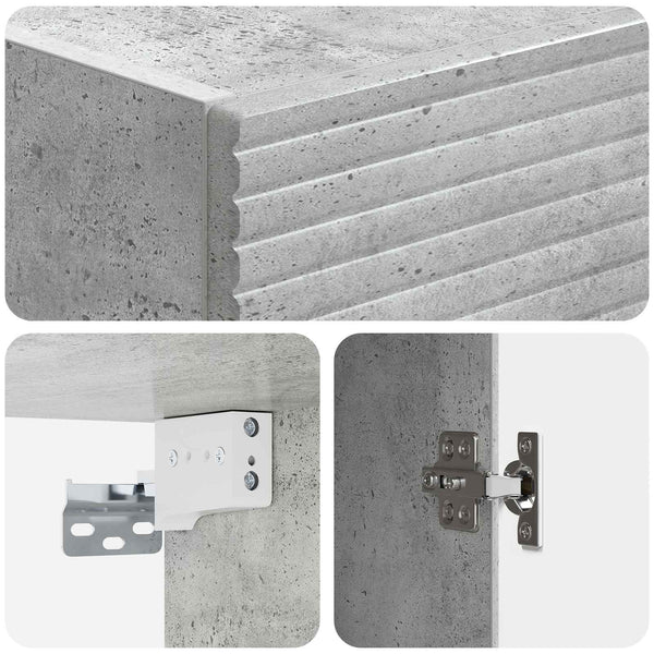 Kaappisarja 2 kpl Betoninharmaa Tekninen puu