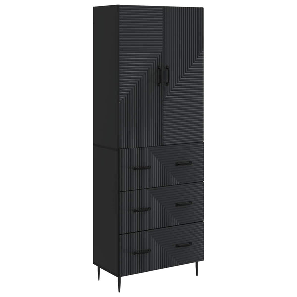 Kaappisarja 2 kpl 66 x 34,5 x 90 cm Tekninen puu Musta