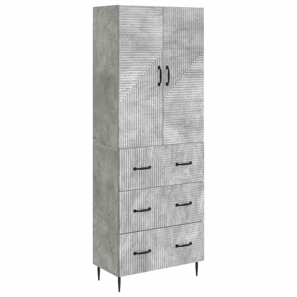 Kaappisarja 2 kpl 66 x 34,5 x 90 cm Tekninen puu Betoninharmaa