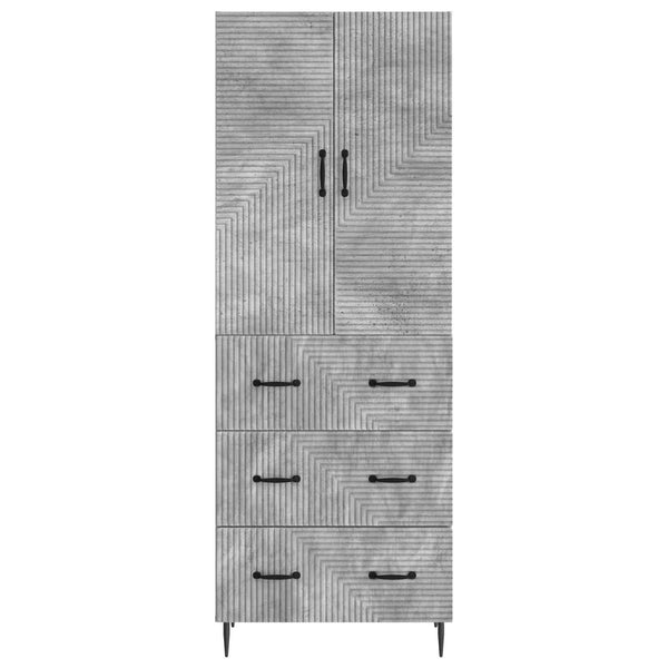 Kaappisarja 2 kpl 66 x 34,5 x 90 cm Tekninen puu Betoninharmaa