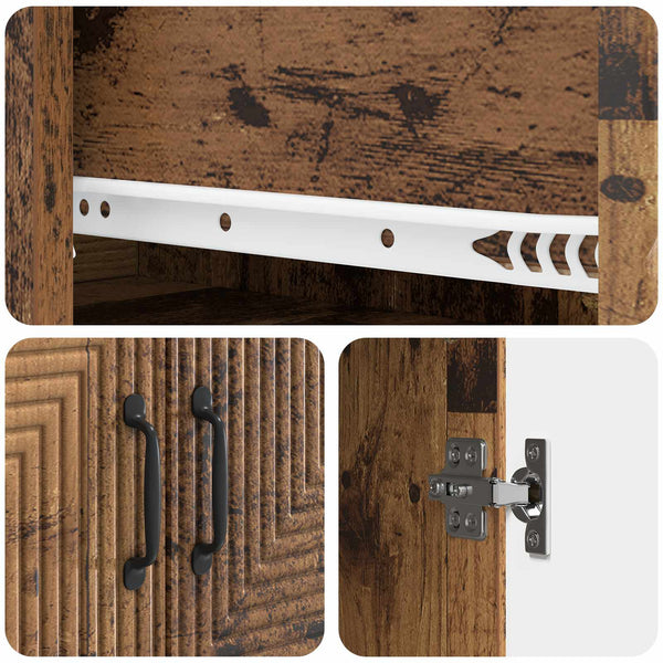 Kaappisarja 2 kpl 66 x 34,5 x 90 cm Tekninen puu Vanha puu