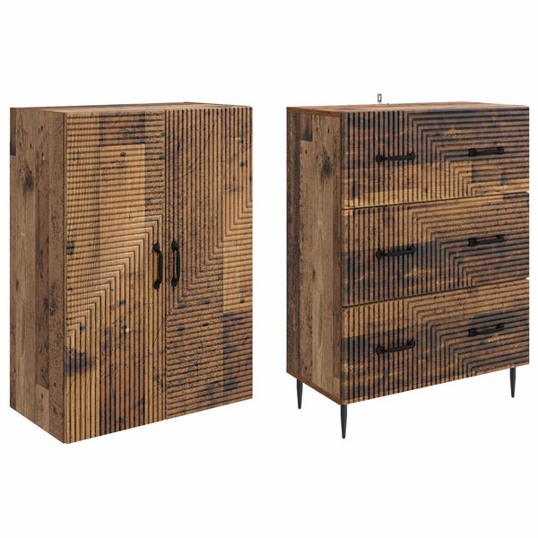 Kaappisarja 2 kpl 66 x 34,5 x 90 cm Tekninen puu Vanha puu