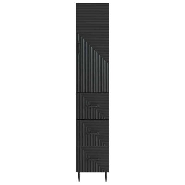 Kaappisarja 2 kpl 33 x 34,5 x 90 cm Tekninen puu Musta