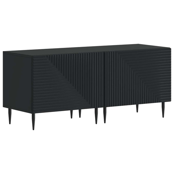 3-osainen LED-TV-kaappi Musta Tekninen puu