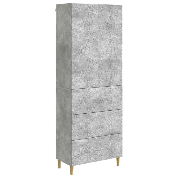 Kaappisarja 2 kpl 66 x 34,5 x 90 cm Tekninen puu Betoninharmaa