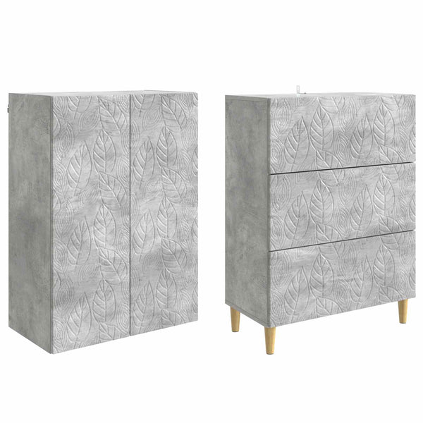 Kaappisarja 2 kpl 66 x 34,5 x 90 cm Tekninen puu Betoninharmaa