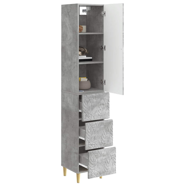 Kaappisarja 2 kpl 33 x 34,5 x 90 cm Tekninen puu Betoninharmaa