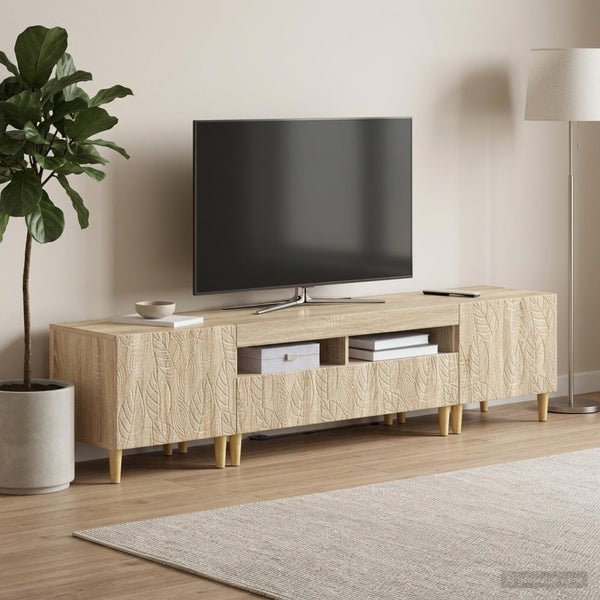 5 osan LED TV-kaappi Sonoma-tammi Tekninen puu
