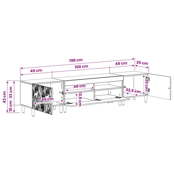 5 osan LED TV-kaappi Betoninharmaa Tekninen puu