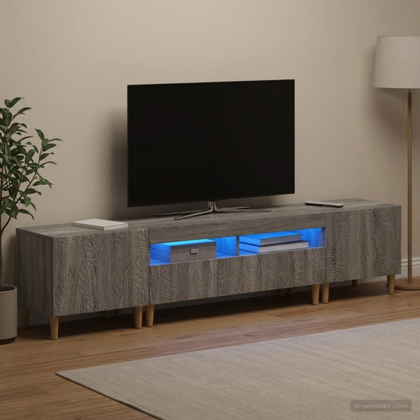 5 osan LED TV-kaappi Harmaa Sonoma Tekninen puu