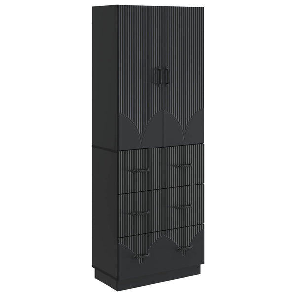 Kaappisarja 2 kpl 66 x 34,5 x 87 cm Tekninen puu Musta