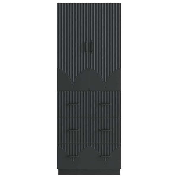 Kaappisarja 2 kpl 66 x 34,5 x 87 cm Tekninen puu Musta