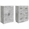 Kaappisarja 2 kpl 66 x 34,5 x 87 cm Tekninen puu Betoninharmaa