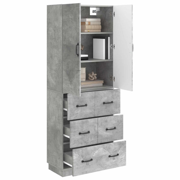 Kaappisarja 2 kpl 66 x 34,5 x 87 cm Tekninen puu Betoninharmaa