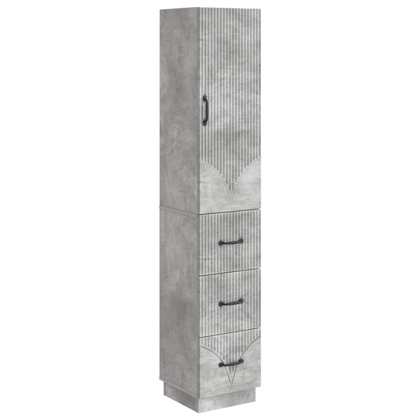 Kaappisarja 2 kpl 33 x 34,5 x 87 cm Tekninen puu Betoninharmaa