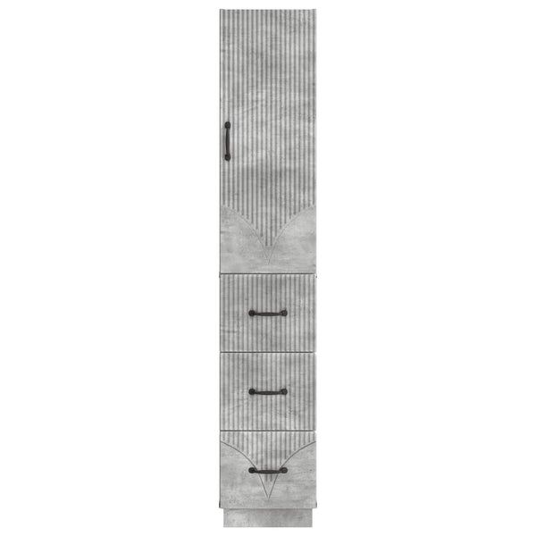 Kaappisarja 2 kpl 33 x 34,5 x 87 cm Tekninen puu Betoninharmaa