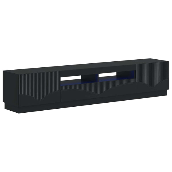 5 osan LED TV-kaappi Musta Tekninen puu