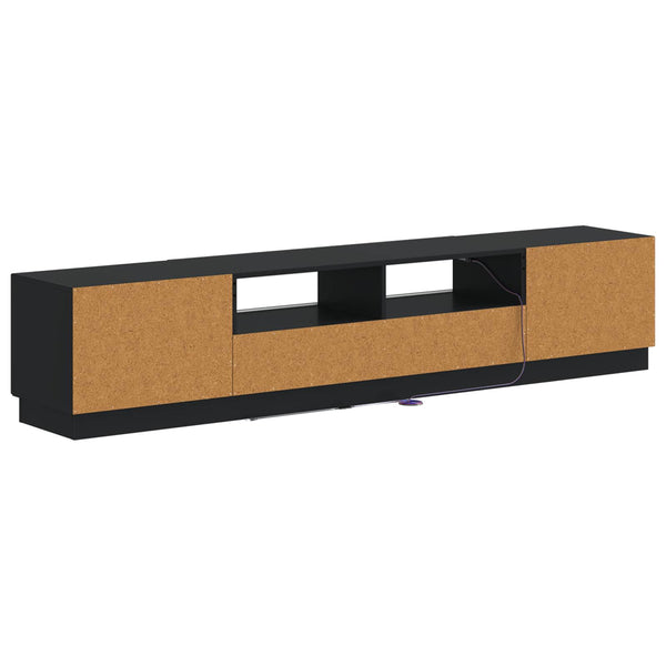 5 osan LED TV-kaappi Musta Tekninen puu