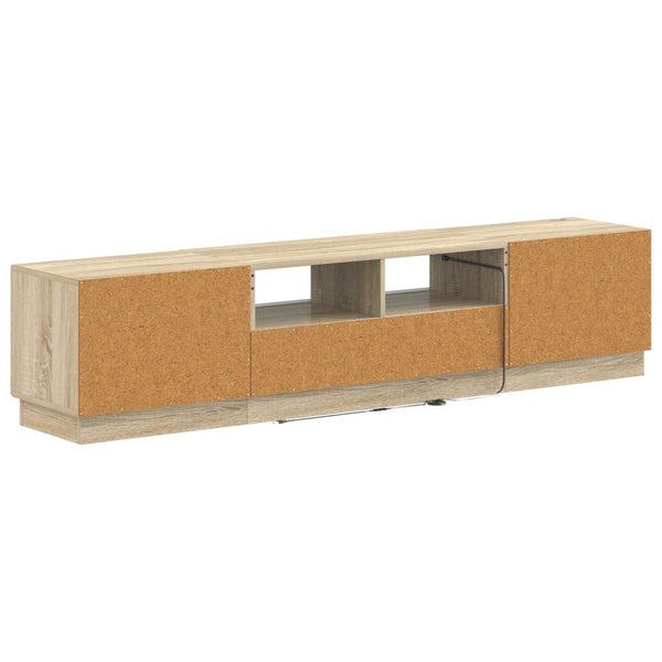 5 osan LED TV-kaappi Sonoma-tammi Tekninen puu