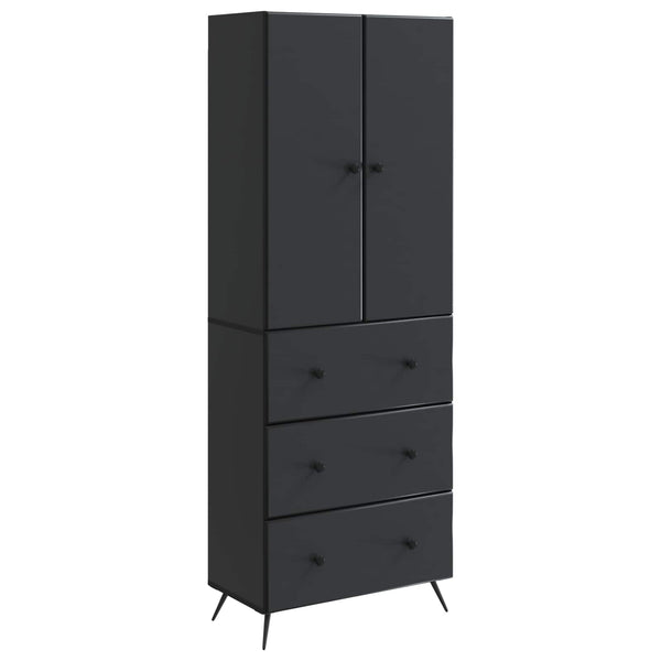 Kaappisarja 2 kpl 66 x 34,5 x 90 cm Tekninen puu Musta