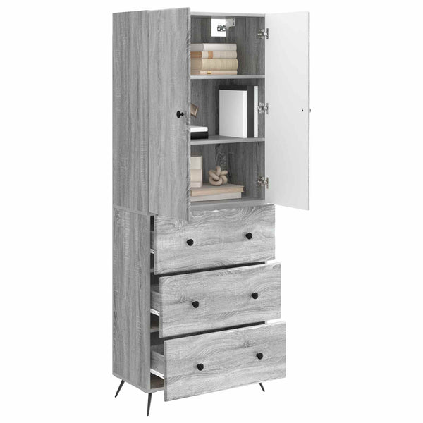 Kaappisarja 2 kpl 66 x 34,5 x 90 cm Tekninen puu Harmaa Sonoma