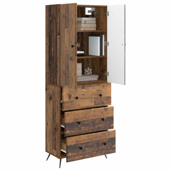 Kaappisarja 2 kpl 66 x 34,5 x 90 cm Tekninen puu Vanha puu