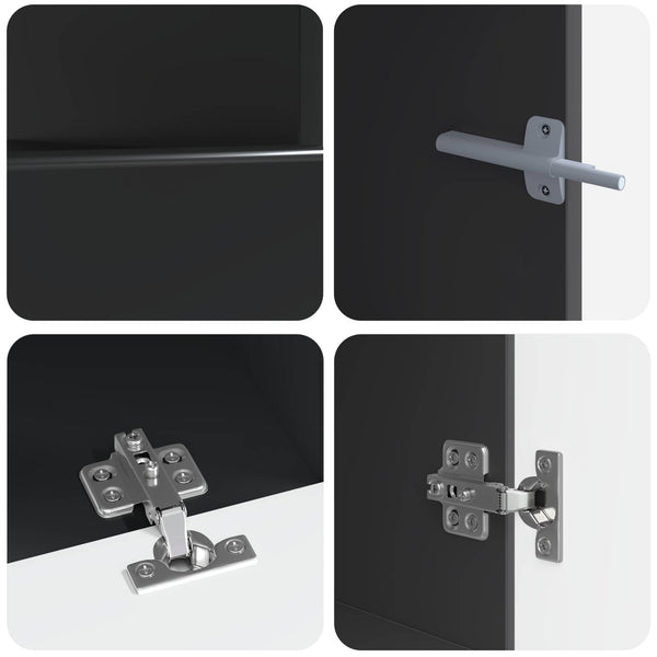 5 osan LED TV-kaappi Musta Tekninen puu