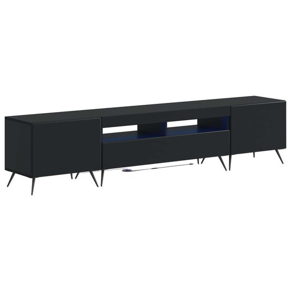 5 osan LED TV-kaappi Musta Tekninen puu